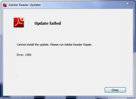 Error 1500 Adobe Reader